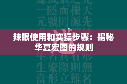 辣眼使用和实操步骤：揭秘华夏宏图的规则  第1张