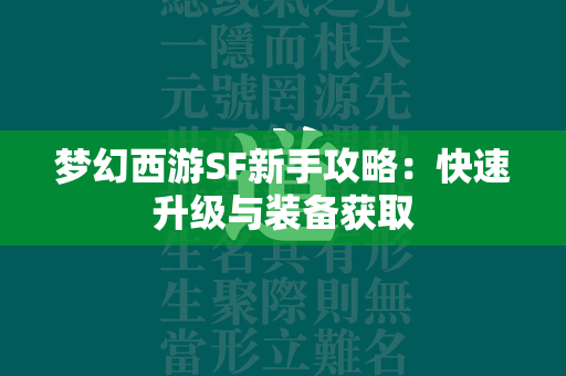 传奇SF新手攻略：快速升级与装备获取  第3张