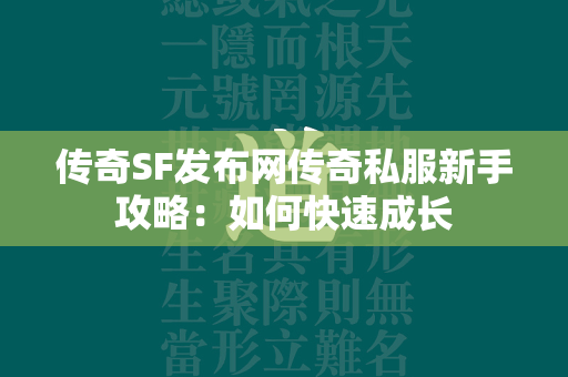 传奇SF发布网传奇私服新手攻略：如何快速成长  第3张