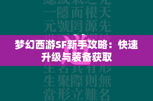 传奇SF新手攻略：快速升级与装备获取  第5张