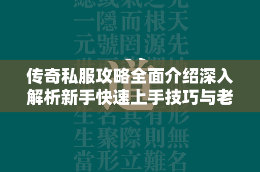 传奇私服攻略全面介绍深入解析新手快速上手技巧与老玩家进阶秘籍  第4张