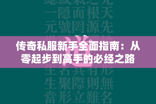 传奇私服新手全面指南：从零起步到高手的必经之路