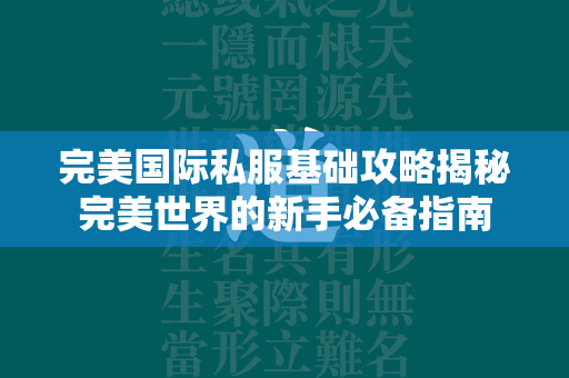 传奇私服基础攻略揭秘传奇的新手必备指南  第2张