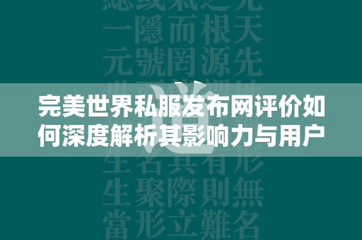 传奇私服发布网评价如何深度解析其影响力与用户满意度