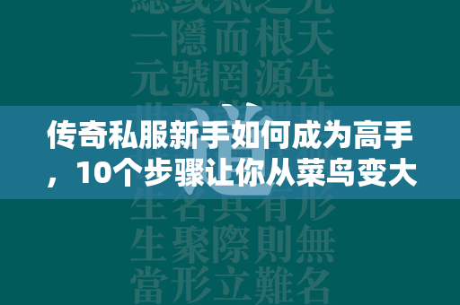 传奇私服新手如何成为高手，10个步骤让你从菜鸟变大神  第3张