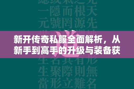 新开传奇私服全面解析，从新手到高手的升级与装备获取攻略秘籍