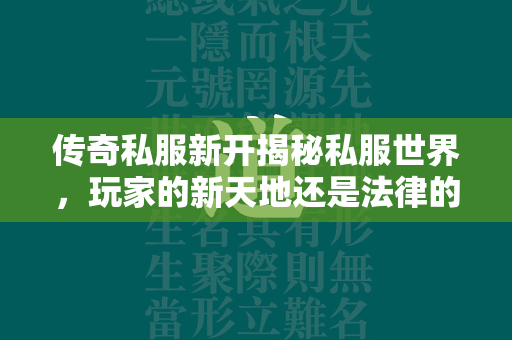 传奇私服新开揭秘私服世界，玩家的新天地还是法律的灰色地带？  第4张