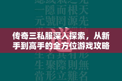 传奇三私服深入探索，从新手到高手的全方位游戏攻略  第4张