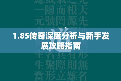 1.85传奇深度分析与新手发展攻略指南  第3张