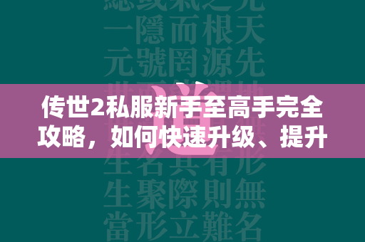 传世2私服新手至高手完全攻略，如何快速升级、提升战力及游戏内重要策略  第1张