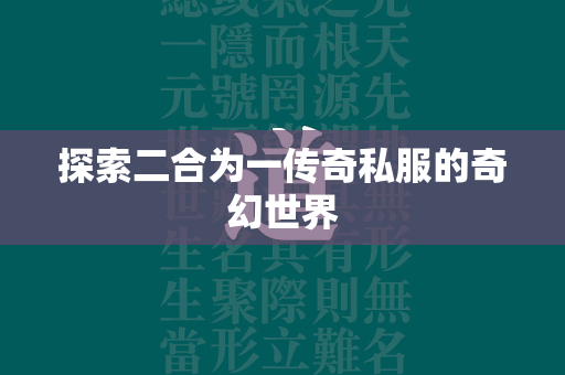 探索二合为一传奇私服的奇幻世界  第4张