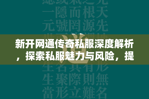 新开网通传奇私服深度解析，探索私服魅力与风险，提供全面游戏攻略与教程分析  第1张