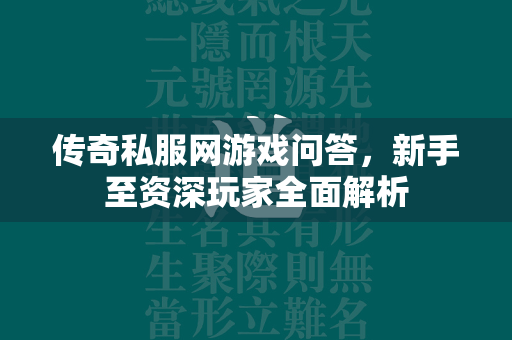 传奇私服网游戏问答，新手至资深玩家全面解析  第4张