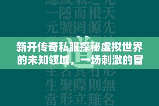 新开传奇私服探秘虚拟世界的未知领域，一场刺激的冒险之旅  第4张