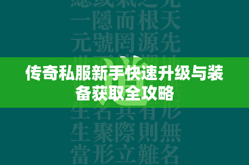 传奇私服新手快速升级与装备获取全攻略  第2张