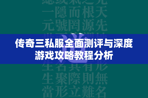 传奇三私服全面测评与深度游戏攻略教程分析  第2张