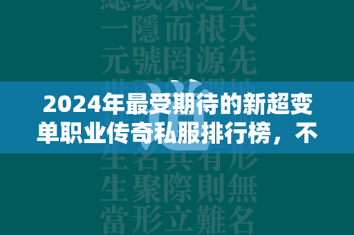 2024年最受期待的新超变单职业传奇私服排行榜，不容错过的传奇私服体验推荐  第1张