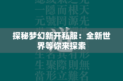 探秘梦幻新开私服：全新世界等你来探索  第4张