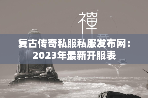 复古传奇私服私服发布网：2023年最新开服表  第2张