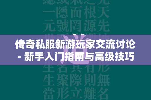 传奇私服新游玩家交流讨论- 新手入门指南与高级技巧分享  第1张