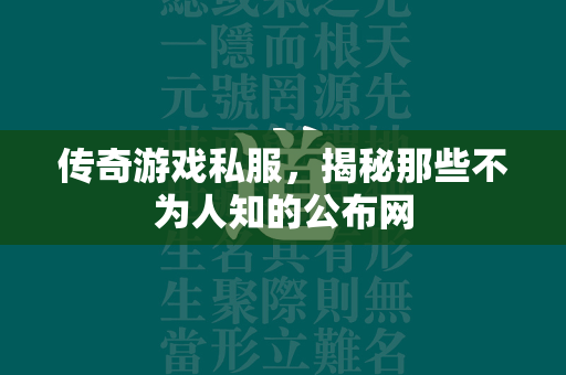 传奇游戏私服，揭秘那些不为人知的公布网  第2张