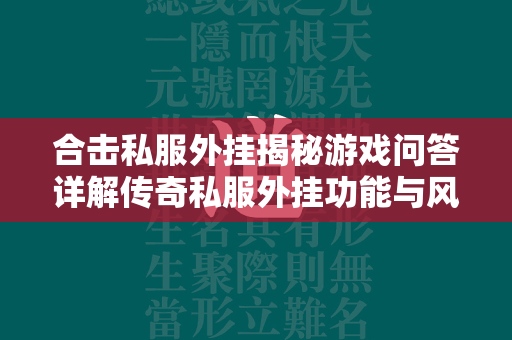 合击私服外挂揭秘游戏问答详解传奇私服外挂功能与风险  第1张