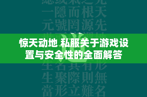 惊天动地 私服关于游戏设置与安全性的全面解答