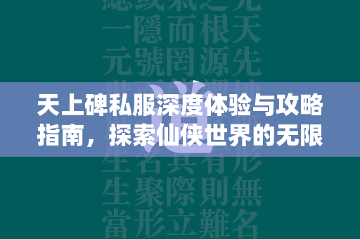 天上碑私服深度体验与攻略指南，探索仙侠世界的无限可能  第2张