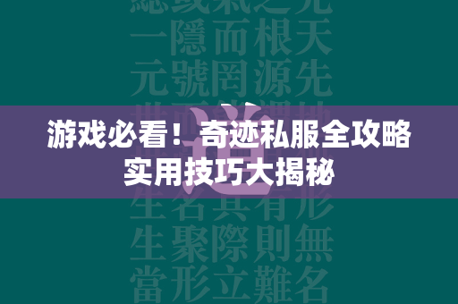 游戏必看！传奇私服全攻略实用技巧大揭秘  第2张