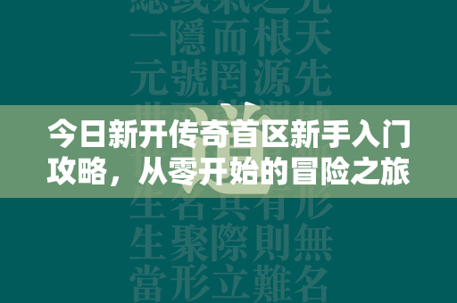 今日新开传奇首区新手入门攻略，从零开始的冒险之旅  第2张