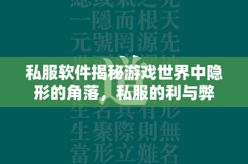 私服软件揭秘游戏世界中隐形的角落，私服的利与弊  第1张