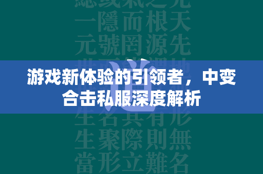 游戏新体验的引领者，中变合击私服深度解析  第1张